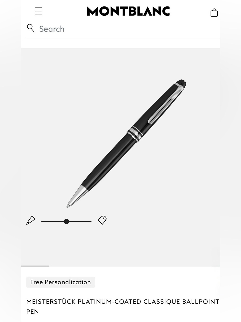 Montblanc Black and Silver Ballpoint Pen